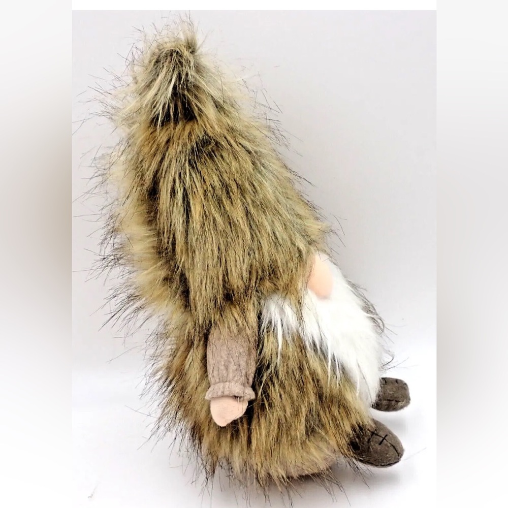 Steinar Fuzzy Hairy Gnome 12" Faux Fur Beard Hat Handmade Stuffed Plush - Picture 3 of 7